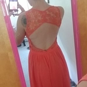 Long coral dress